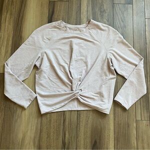 Lululemon Athletica Light Pink Twisted Crop Sweatshirt in Women’s Large